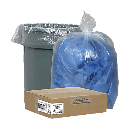 Nature Saver® Trash Bags, 1.25 mil, 133 Gallon, 30% Recycled, Box Of 100