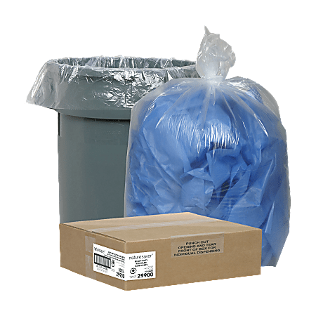 Nature Saver® Recycled Trash Bags, 33 Gallon, Box Of 100