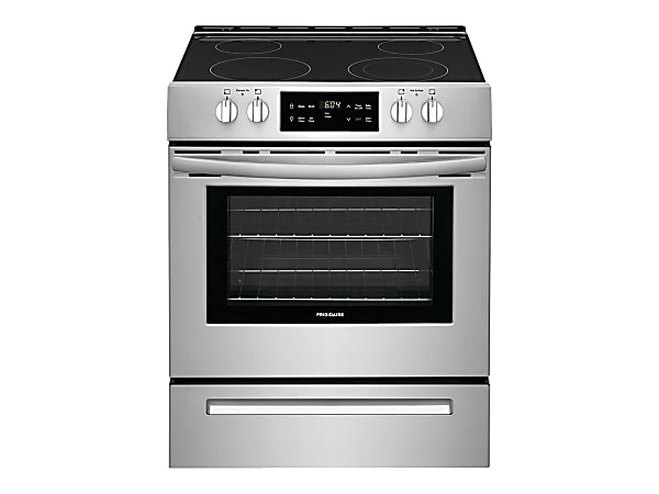 Frigidaire 30'' Front Control Electric Range - 30" - Stainless Steel, Black