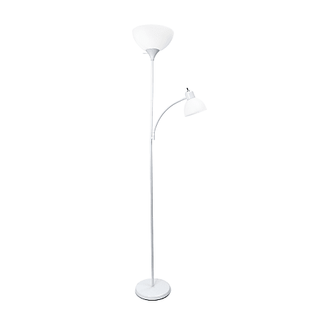 Creekwood Home Essentix 2-Light Mother Daughter Metal Floor Lamp, 71-1/2"H, White Shades/White Base