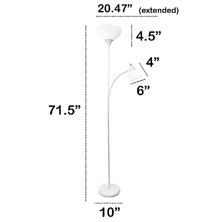 Creekwood Home Essentix 2 Light Mother Daughter Metal Floor Lamp 71 1 2 H White Shades White Base