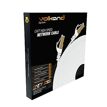 VolkanoX Giga Series Cat 7 High-Speed Gigabit Ethernet Cable, 82', White, VK-20067-WT