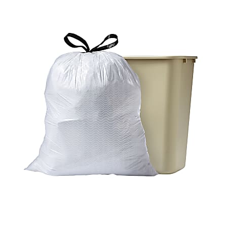 Glad ForceFlex Tall Kitchen Drawstring Trash Bags Fresh Clean with Febreze  Freshness 13 gal Capacity 24 Width x 27.38 Length 1.05 mil 27 Micron  Thickness Drawstring Closure White 6Carton 40 Per Box Kitchen - Office Depot
