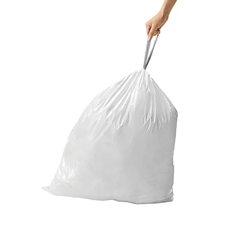 Highmark Tall Drawstring Kitchen Trash Bags 13 Gallon 0.9 mil White Box Of  38 - Office Depot
