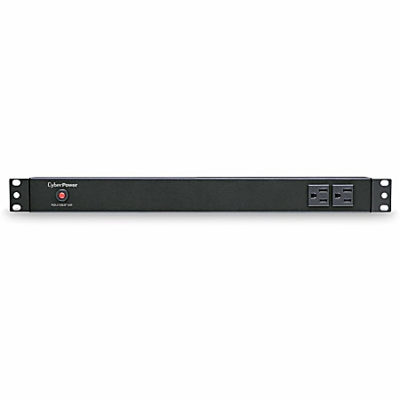 CyberPower PDU15B2F10R 100 - 125 VAC 15A Basic PDU - 12 Outlets, 15 ft, NEMA 5-15P, Horizontal, 1U, Lifetime Warranty