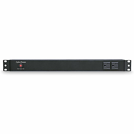 CyberPower PDU15B2F10R 100 - 125 VAC 15A Basic PDU - 12 Outlets, 15 ft, NEMA 5-15P, Horizontal, 1U, Lifetime Warranty