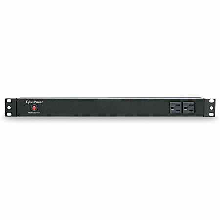 CyberPower PDU15B2F10R 100 - 125 VAC 15A Basic PDU - 12 Outlets, 15 ft, NEMA 5-15P, Horizontal, 1U, Lifetime Warranty