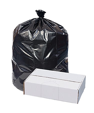 Highmark™ Repro 2-mil Can Liners, 60 Gallons, 38" x 58", 70% Recycled, Black, Box Of 50