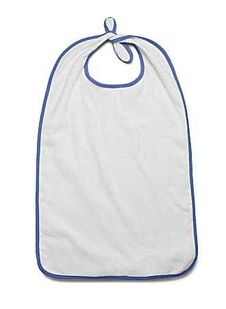 Medline EZ-Tie Terry Clothing Protectors, 21" x 38", White, Pack Of 12
