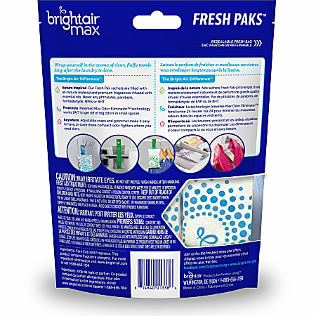Bright Air Fresh Pak Sachets - Sachet - Fresh - 2 / Pack - Odor Neutralizer, Phthalate-free, Paraben-free, Formaldehyde-free, NPE-free, BHT Free Bright Air Fresh Pak Sachets - Sachet - Fresh - 2 / Pack - Odor Neutralizer, Phthalate-free, Paraben-free, Formaldehyde-free, NPE-free, BHT Free