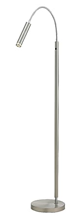 Adesso® Eos LED Floor Lamp, 62"H, Satin Steel
