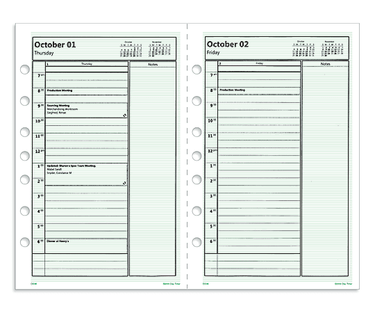Day-Timer® Print Your Own Pages Planner Refill, 5 1/2" x 8 1/2", Green
