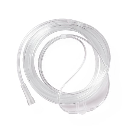 Medline Adult Cannulas With Crush-Resistant Tubing, Standard Connector, 7', Clear, Pack Of 50