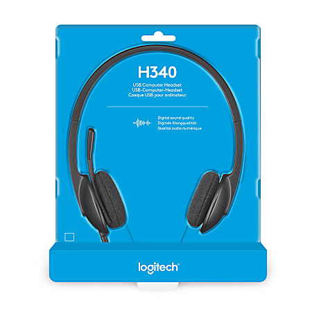 Logitech H340 USB Headset Black - Office Depot