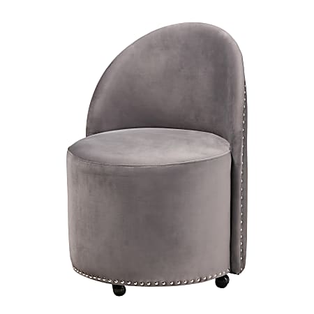 Baxton Studio Bethel Rolling Accent Chair, Gray