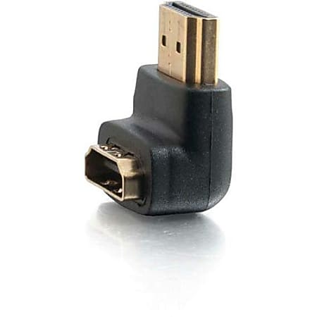 C2G HDMI to HDMI Adapter - 90° Down - Male to Female - HDMI adapter - HDMI male to HDMI female - black - 90° connector