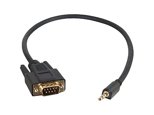 C2G Velocity DB9 Male to 3.5mm Male Adapter Cable - Serial cable - DB-9 (M) to mini-phone stereo 3.5 mm (M) - 46 cm - molded, thumbscrews - black