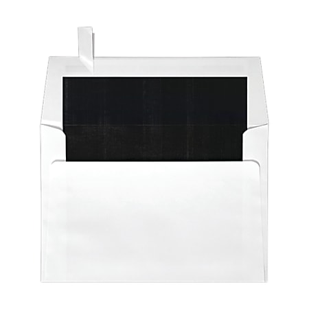LUX Square Envelopes, 6 1/2" x 6 1/2", Self-Adhesive, Black/White, Pack Of 250