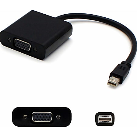 AddOn Mini-DisplayPort 1.1 Male to VGA Female Black Adapter Which Supports Intel Thunderbolt For Resolution Up to 1920x1200 (WUXGA) - 100% compatible and guaranteed to work