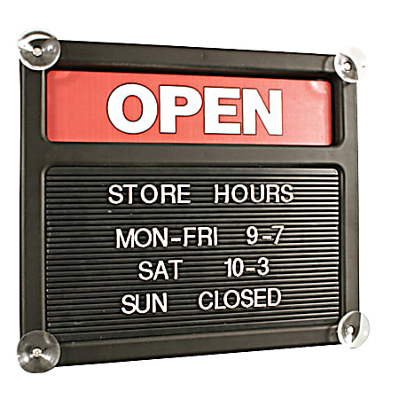 Tabbee® Brand Double-Sided Open/Closed Message Board, 13 1/8" x 15 1/8"