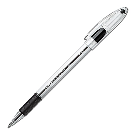 Pentel® R.S.V.P.® Ballpoint Pen, Fine Point, 0.7 mm, Clear Barrel, Black Ink