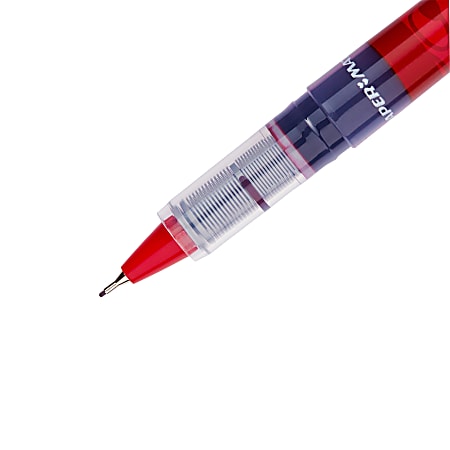 Water-Resistant Ink Porous Point Pen, Stick, Fine 0.4 mm, Red Ink,  Black/Red Barrel, Dozen - Lighthouse Office Supply