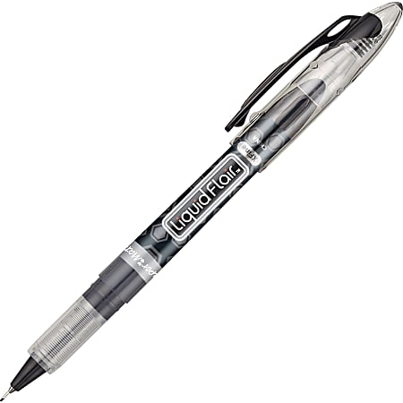 Paper Mate Flair Porous Point Pens Ultra Fine Point 0.4 mm Black Barrel  Black Ink Pack Of 12 - Office Depot