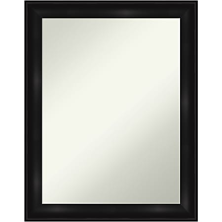 Amanti Art Narrow Non-Beveled Rectangle Framed Bathroom Wall Mirror, 28” x 22”, Grand Black