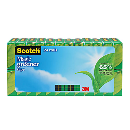 Scotch Magic Greener Tape, Invisible, 3/4 in x 900 in, 24 Tape Rolls, Clear, Home Office and School Supplies