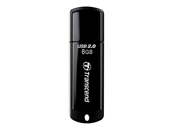 Transcend® JetFlash® 350 USB 2.0 Flash Drive, 8GB, Black/Red
