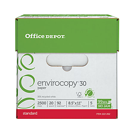 Office Depot® Brand EnviroCopy® Copy Paper, Letter Size (8 1/2