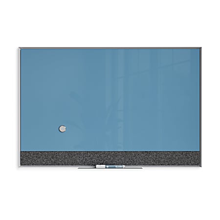 Glass Dry Erase Board, 35 x 23, White Surface