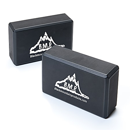 Black Mountain Products Yoga Blocks, 3"H x 6"W x 9"D, Black, Pack Of 2