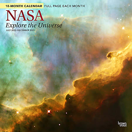 Brown Trout Travel 18 Month Monthly Wall Calendar 12 x 12 NASA Universe  July 2022 To December 2023 - Office Depot