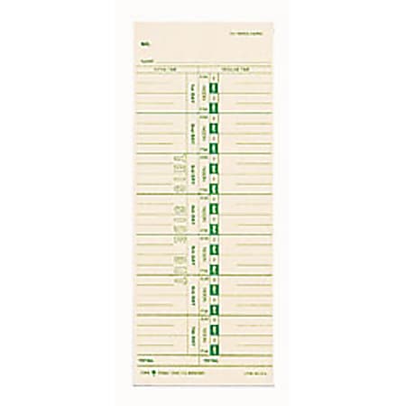TOPS® Time Cards (Replaces Original Card 10-800292), Numbered Days, 1-Sided, 9" x 3 1/2", Box Of 500