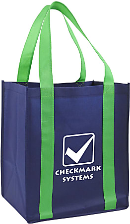 Custom Promotional Color Strap Colossal Grocery Tote, 15" x 13"