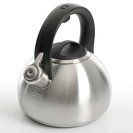 Tea Kettle-2.1 Quart Stove Top Whistling Teapot - Silver Stainless