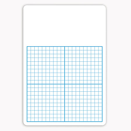 Flipside 1/2" Graph Non-Magnetic Unframed Dry-Erase Whiteboards, 16" x 11" x 1/8", White/Blue, Pack Of 4