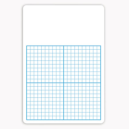 Flipside 1/2" Graph Non-Magnetic Unframed Dry-Erase Whiteboards, 16" x 11" x 1/8", White/Blue, Pack Of 4