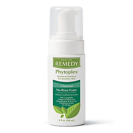 Medline Remedy Phytoplex Hydrating Vanilla Cleansing Foam, 4 Oz, Pack Of 24 Bottles