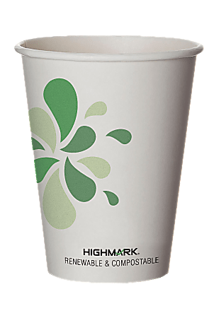 Highmark® ECO Compostable Hot Coffee Cups, 12 Oz,