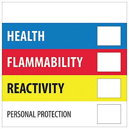 Tape Logic® Preprinted Shipping Labels, DL1285, Health Flammability Reactivity, Square, 2" x 2", Multicolor, Roll Of 500