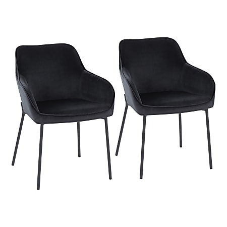 LumiSource Daniella Dining Chairs, Black, Set Of 2 Chairs