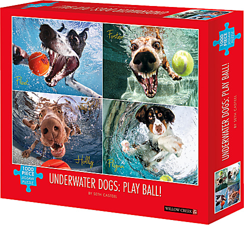 Willow Creek Press 1,000-Piece Puzzle, Underwater Dogs: Play Ball!