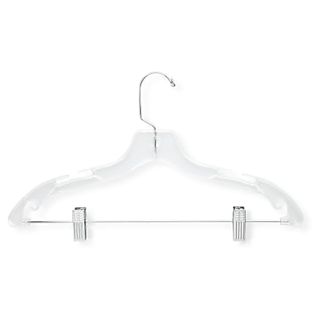 Honey-Can-Do Suit Hangers With Clips, Clear, Pack Of 12