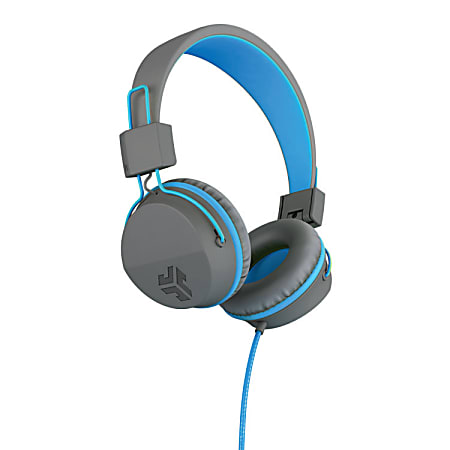 JLab® Neon Headphones With Universal Microphone, Gray/Blue