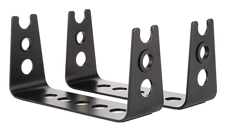 Allsop® Metal Art Monitor Stand Risers, 4"H x 8 1/4"W x 2 1/2"D, Pearl Black, Pack Of 2