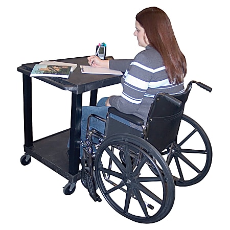 Tuffy Increased-Access Adjustable Workstation, 2-Shelf, 32"-34"H x 32"W x 24"D, Black