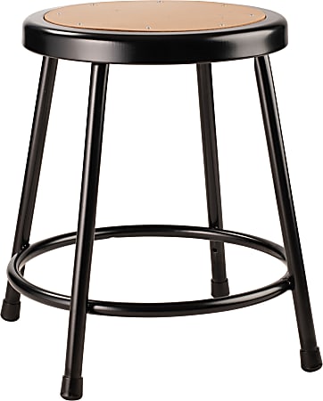National Public Seating Hardboard Stool, Black/Masonite Wood