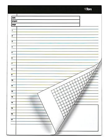 TOPS™ Docket Gold™ Premium Writing Pads, 8 1/2" x 11 3/4", Legal/Quadrille Ruled, 40 Sheets, White, Pack Of 4 Pads